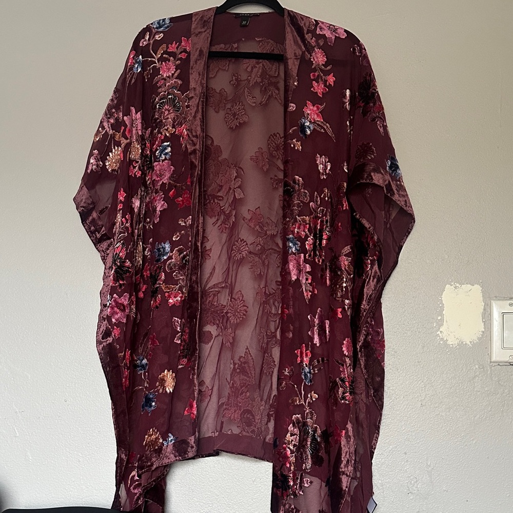 Torrid Burgundy Sheer Kimono